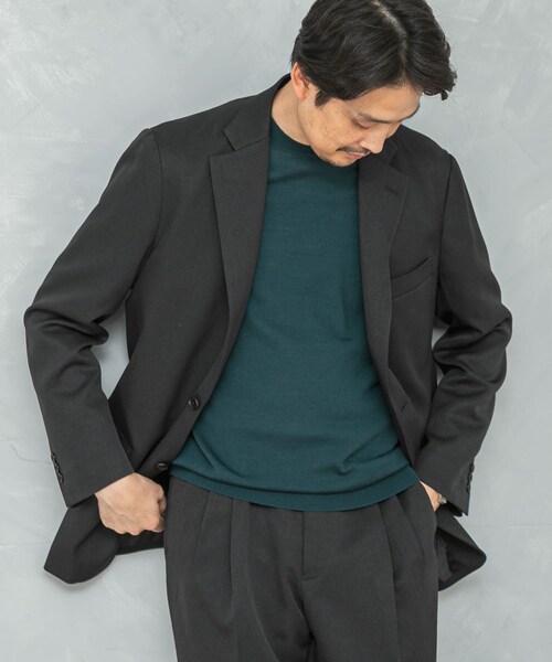 URBAN RESEARCH DOORS（アーバンリサーチドアーズ）の「LIFE STYLE TAILOR　レトロヘリンボンストレッチジャケット（テーラードジャケット・メンズ・BLACK/GRAY・S/M/L/XL）」の9枚目の写真