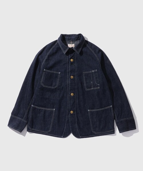 ADAM ET ROPE'（アダムエロペ）の「【BONCOURA/ボンクラ】カバーオール（デニム）（デニムジャケット・メンズ・ネイビー・38/40/42）」の2枚目の写真