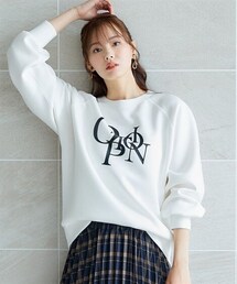 nissen | 大きいサイズ ダンボールニットラグランプリントプルオーバー(スウェット)