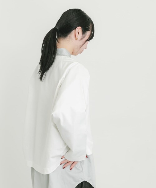 EKAL(エカル)の「シルケットコットンロングスリーブTシャツ(Tシャツ/カットソー・レディース・オフ/ネイビー・One)」の7枚目の写真