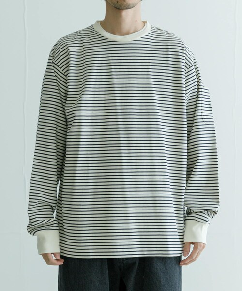 URBAN RESEARCH（アーバンリサーチ）の「Needles　Long-Sleeve Crew Neck T-shirts（Tシャツ/カットソー・メンズ・Nvy/Wht/Wht/Nvy・S/M/L）」の8枚目の写真