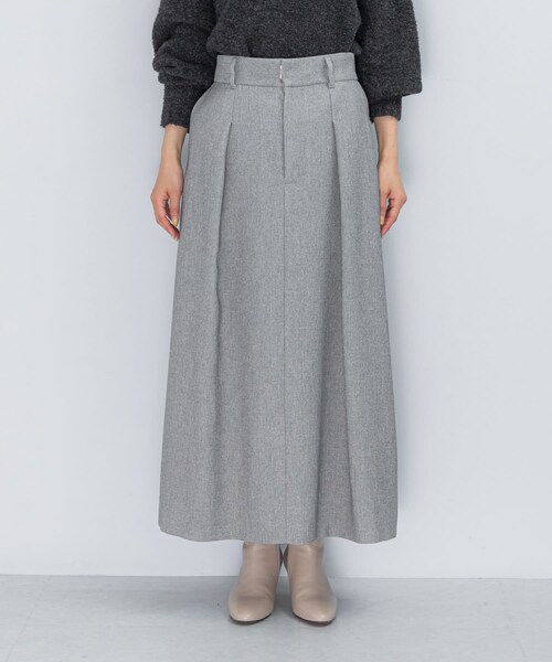 URBAN RESEARCH ROSSO（アーバンリサーチロッソ）の「タックスカート（スカート・レディース・LIGHTGRAY/BROWN・36/38）」の10枚目の写真