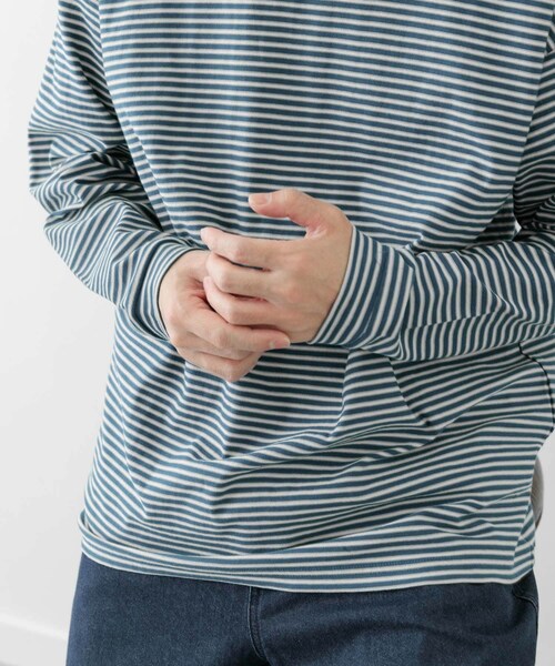 ITEMS URBANRESEARCH（アイテムズ アーバンリサーチ）の「天竺ボーダーロングスリーブカットソー（Tシャツ/カットソー・メンズ・BLU/BRN/CHA・M/L）」の8枚目の写真