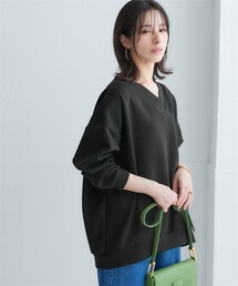 nissen | なめらかポンチ素材　前後Vネックプルオーバー(Tシャツ/カットソー)