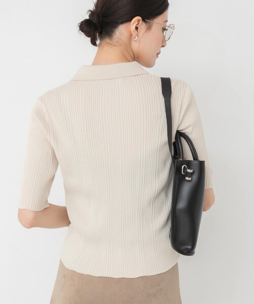 URBAN RESEARCH(アーバンリサーチ)の「ランダムリブポロ衿ニット(ポロシャツ・レディース・IVORY/BROWN/BRN BORDER/BRD BORDER・Free)」の10枚目の写真