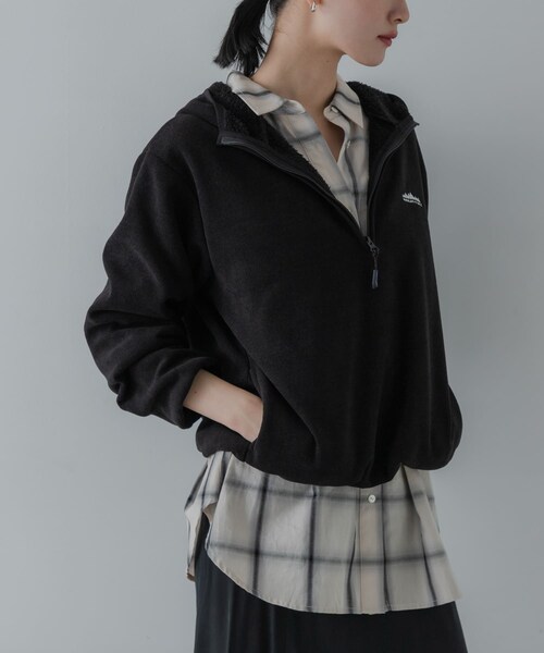 URBAN RESEARCH（アーバンリサーチ）の「『別注』THOUSAND MILE×URBAN RESEARCH　KNIT FREECE HF-ZIP HOODIE（パーカー・レディース・OFF WHITE/BORDEAUX/BLACK・M/L）」の17枚目の写真