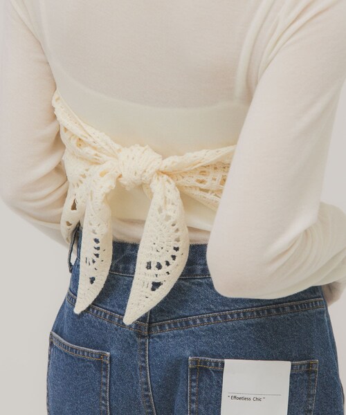 KBF（ケイビーエフ）の「トライアングルクロシェスカーフ（バンダナ/スカーフ・レディース・IVORY/D.BROWN・One）」の11枚目の写真