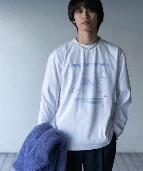 SENSE OF PLACE by URBAN RESEARCH(センスオブプレイスバイアーバンリサーチ)の「Galaxy Graphic Long-Sleeve T-shirts(Tシャツ/カットソー・メンズ・WHITE/BLACK/L.GRAY・M/L)」の5枚目の写真