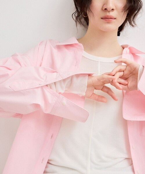 ADAM ET ROPE'(アダムエロペ)の「【WEB限定】ブロードカラーシャツ(シャツ/ブラウス・レディース・ブラック/ブルー系/サックス/ピンク・F)」の18枚目の写真