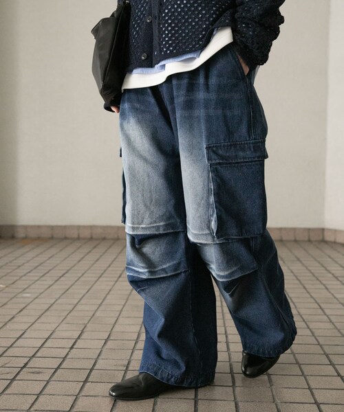 SENSE OF PLACE by URBAN RESEARCH（センスオブプレイスバイアーバンリサーチ）の「デニムカーゴパンツ（デニムパンツ・メンズ・BLUE/BLACK・M/L）」の22枚目の写真