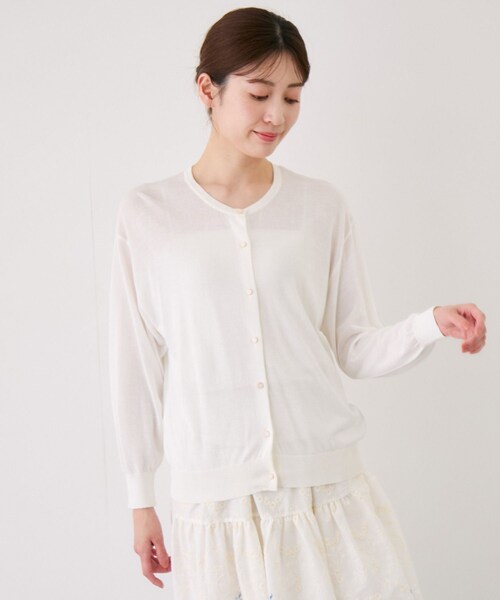 Jayro(ジャイロ)の「ドロップショルダークルーネックカーディガン(ニット/セーター・レディース・ブラック/ホワイト/ホワイト系/ネイビー/ブルー/ブルー系/オレンジ系/イエロー・M)」の1枚目の写真