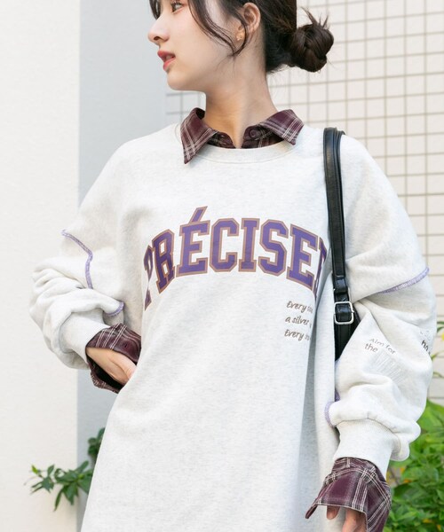 ITEMS URBANRESEARCH（アイテムズ アーバンリサーチ）の「裏起毛刺繍ロゴスウェット（スウェット・レディース・OML/BRN/L.PNK・FREE）」の9枚目の写真