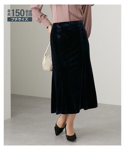 nissen（ニッセン）の「小さいサイズ　ベルベットライクスカート　低身長さん・小柄女性（スカート・レディース・グレー/ネイビー・PSS/PS/PM/PL）」の7枚目の写真
