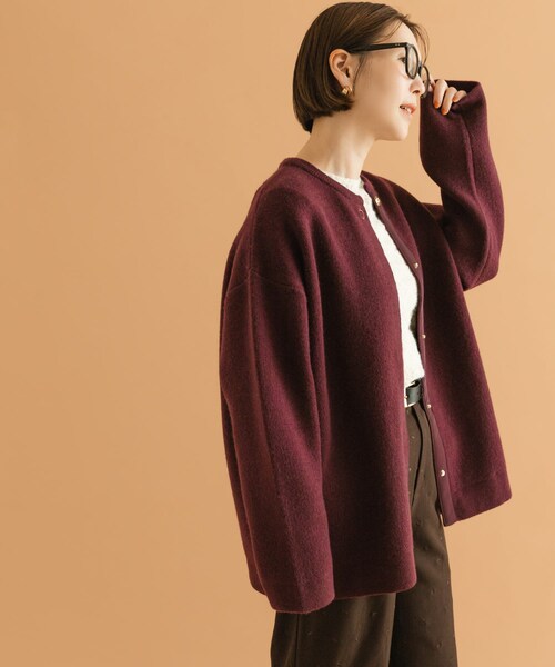 URBAN RESEARCH ROSSO（アーバンリサーチロッソ）の「F by ROSSO　ハミルトン接結ニットコート（テーラードジャケット・レディース・L/GREIGE/GRAY/D/CHERRY・Free）」の8枚目の写真