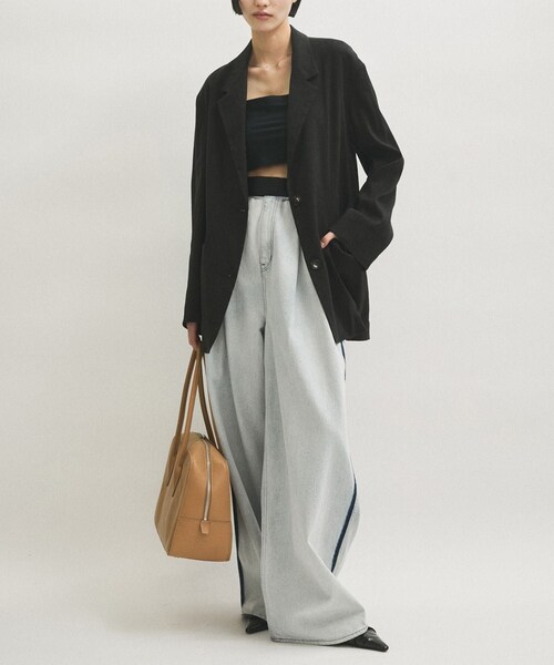 ADAM ET ROPE'（アダムエロペ）の「【PFT】P boston Large バッグ（ボストンバッグ・レディース・ブラック/ベージュ・F）」の5枚目の写真