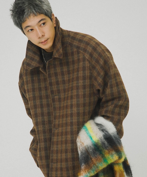 URBAN RESEARCH（アーバンリサーチ）の「WOOL BAL COLLAR COAT（ステンカラーコート・メンズ・KHAKI/BROWN/NAVY/BROWN CH・S/M/L）」の4枚目の写真