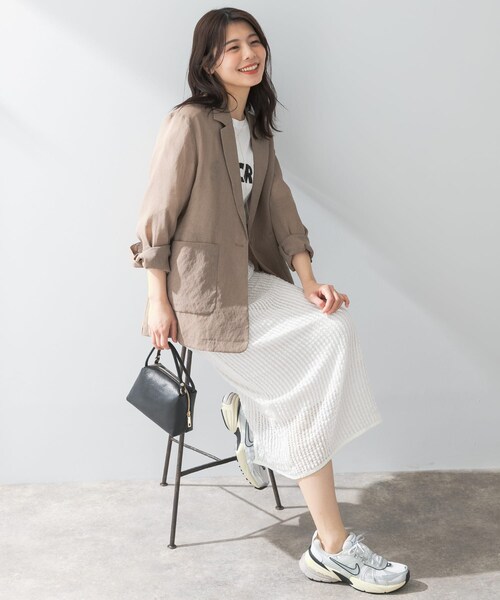 URBAN RESEARCH ROSSO（アーバンリサーチロッソ）の「F by ROSSO　シアーシャツジャケット（テーラードジャケット・レディース・MOCHA/L/BEIGE・FREE）」の7枚目の写真