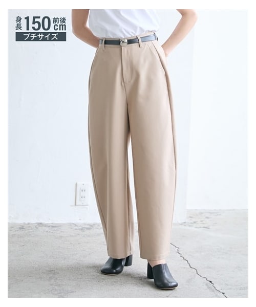 nissen（ニッセン）の「小さいサイズ　【UVカット・防シワ】カーブパンツ　低身長さん・小柄女性（パンツ・レディース・ベージュ/グレー/ブラック/モカブラウン・PSS/PS/PM）」の4枚目の写真