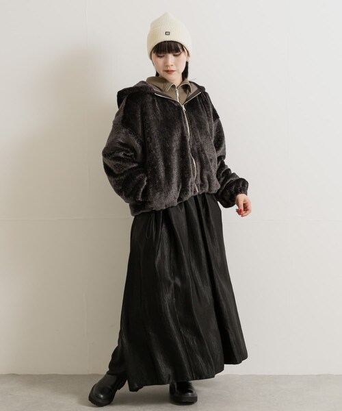 THE GOODLAND MARKET（ザグッドランドマーケット）の「『別注』MIDIUMISOLID×TGM　boa blouson（ブルゾン・レディース・white/gray・FREE）」の14枚目の写真