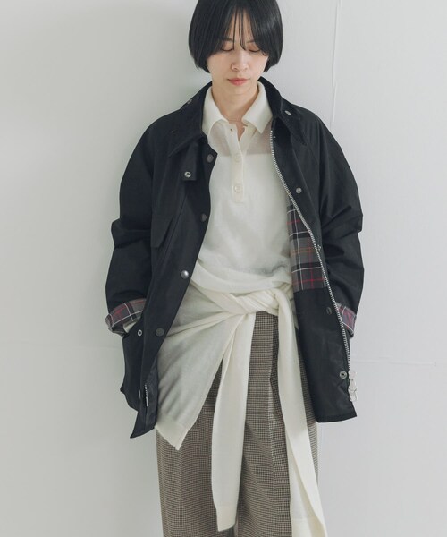 URBAN RESEARCH(アーバンリサーチ)の「『別注』Barbour / URBAN RESEARCH BEDALE(テーラードジャケット・レディース・black/beige・FREE)」の10枚目の写真