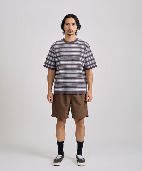 Saturdays NYC(サタデーズ ニューヨークシティ )の「Pacho Stripe Knit Top(Tシャツ/カットソー・レディース・ブラック系/パープル・L/M/S/XL)」の18枚目の写真