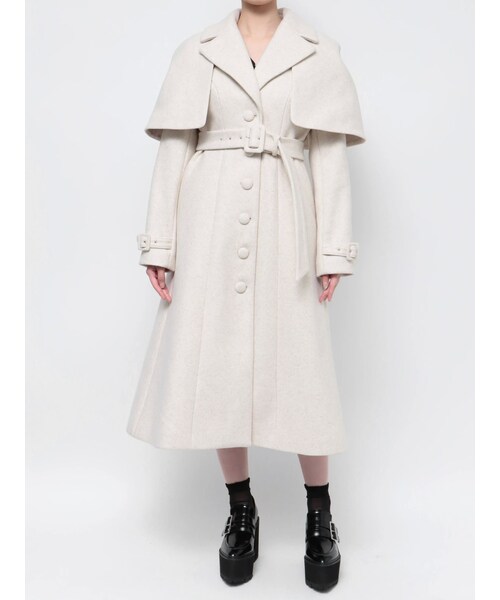 EATME（イートミー）の「ケープロングコート（その他アウター・レディース・アイボリー/ブラック/ピンク・S/M）」の3枚目の写真