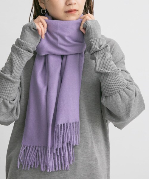KBF（ケイビーエフ）の「カシミヤタッチ無地ストール（ストール/ショール・レディース・PURPLE/IVORY/L.BLUE・one）」の17枚目の写真