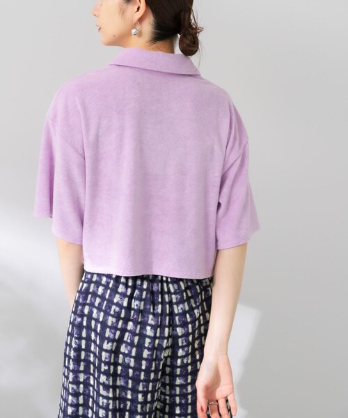 KBF（ケイビーエフ）の「クロップドパイルポロシャツ（ポロシャツ・レディース・PINK/CAMEL/BLUE・one）」の15枚目の写真