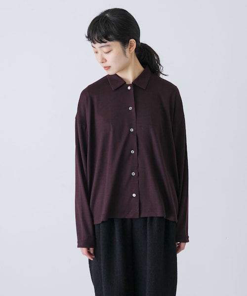 かぐれ（カグレ）の「ウォッシャブルウールカットシャツ（シャツ/ブラウス・レディース・AMBER/BROWN/INK BLACK・Free）」の22枚目の写真