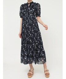 MERCURYDUO | 花柄ラッフルプリーツティアードワンピース(ワンピース)