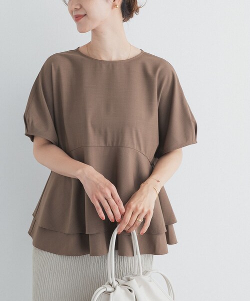 URBAN RESEARCH DOORS(アーバンリサーチドアーズ)の「ペプラムティアードブラウス(シャツ/ブラウス・レディース・INK BLACK/BROWN/BLUE・Free)」の18枚目の写真
