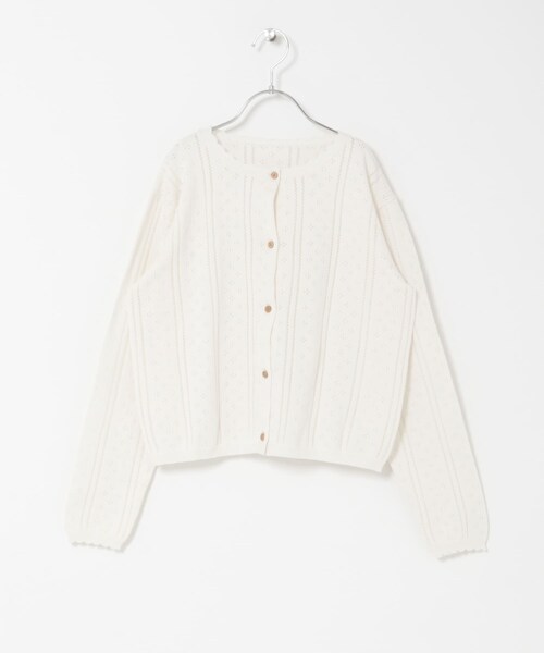 URBAN RESEARCH DOORS(アーバンリサーチドアーズ)の「『150サイズ』透かし編みカーディガン(KIDS)(ニット/セーター・キッズ・PEACH/IVORY・150)」の10枚目の写真