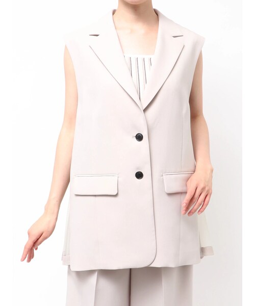 MURUA（ムルーア）の「サイドオープントテーラードジレ【セットアップ着用可】（ベスト・レディース・グレー/ブラック/ブルー/ベージュ・F）」の7枚目の写真