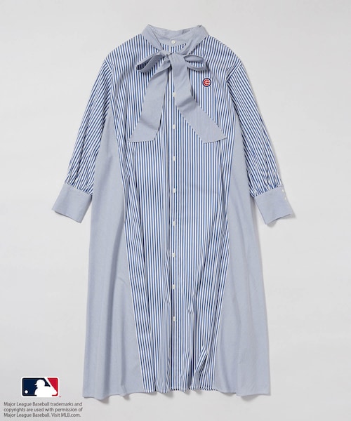 ROPE' PICNIC（ロペピクニック）の「【MLB COLLECTION BY JUN】リボンタイシャツワンピース（シャツワンピース・レディース・ネイビー/ブルー/サックス・38）」の5枚目の写真