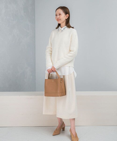 URBAN RESEARCH ROSSO（アーバンリサーチロッソ）の「ダイヤ柄編ラメミックスニット（ニット/セーター・レディース・OFF WHITE/BABY PINK/SILVER・Free）」の11枚目の写真