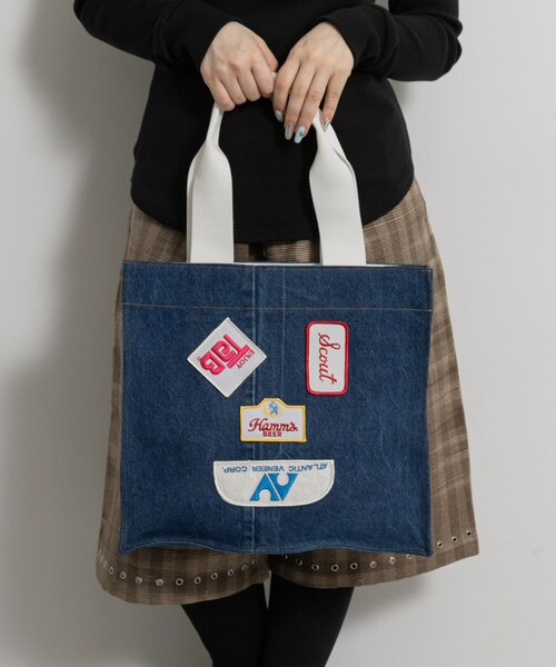 THE GOODLAND MARKET（ザグッドランドマーケット）の「77circa　make antique patch denim bag（トートバッグ・レディース・blue/black・One）」の3枚目の写真
