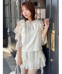 dazzlin | 【セットアップ対応】シアーフルイドフリルブラウス(シャツ/ブラウス)