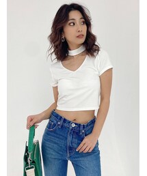 GYDA | チョーカーデザインVネックトップス(Tシャツ/カットソー)
