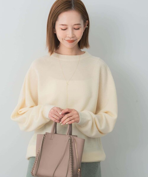 URBAN RESEARCH ROSSO（アーバンリサーチロッソ）の「ウォッシャブルビルドネックホールニット（ニット/セーター・レディース・gray/ivory/pink・FREE）」の8枚目の写真