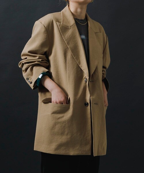 URBAN RESEARCH(アーバンリサーチ)の「NOMARHYTHM TEXTILE Wide Lapel Tailored Jk(テーラードジャケット・レディース・Black/Beige・1)」の7枚目の写真