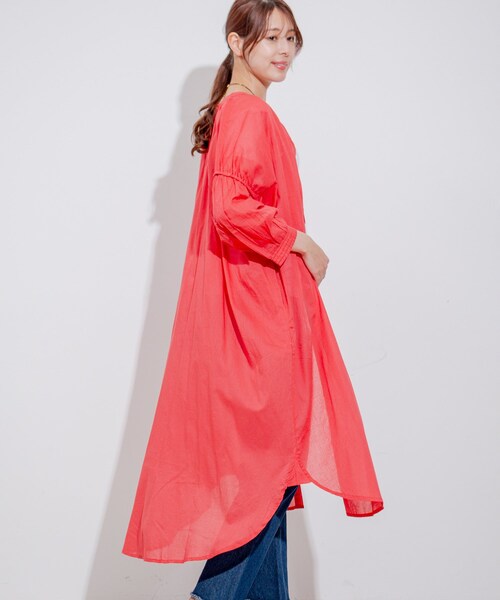 Jayro（ジャイロ）の「インド綿ボイルエリシャーリングワンピース（ワンピース・レディース・ブラック/ブルー/ピンク・M）」の10枚目の写真