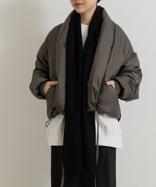 THE GOODLAND MARKET（ザグッドランドマーケット）の「cwtch　RWS Recycle Wool Scarf（マフラー・レディース・LGgray/black/mocha/L.Gray/LGcitron・one）」の10枚目の写真