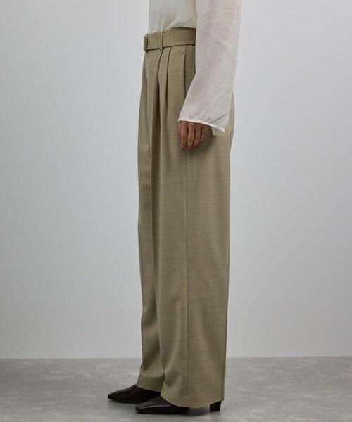 ROPE'(ロペ)の「【洗える】ウール混ツイル ベルト付きツータックワイドパンツ/セットアップ対応【WEB・一部店舗限定】(その他パンツ・レディース・ブラック/ベージュ・36/38)」の20枚目の写真