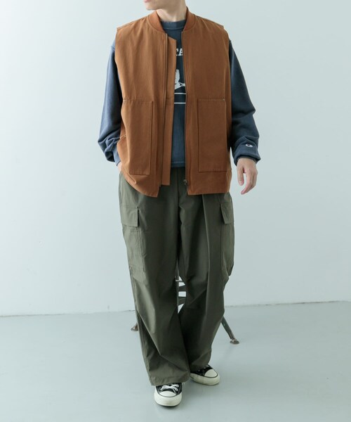 ITEMS URBANRESEARCH（アイテムズ アーバンリサーチ）の「ジップアップ コットンワークベスト（ベスト・メンズ・BLU/BRN/BLK・M/L）」の14枚目の写真