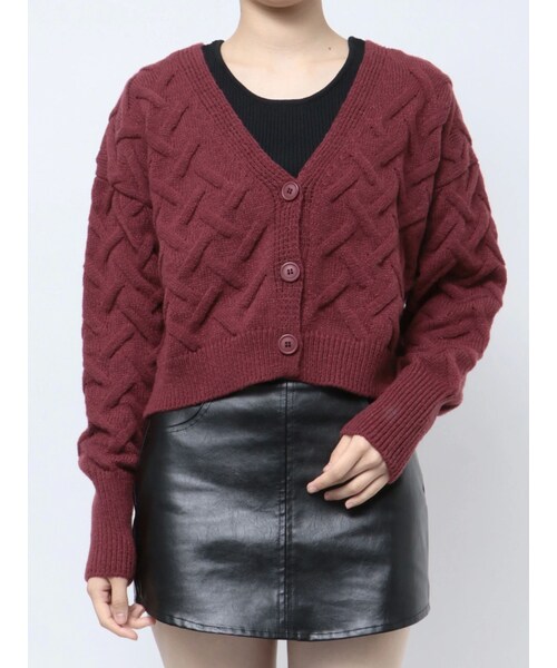 GYDA（ジェイダ）の「BACKレースアップニットカーディガン（カーディガン/ボレロ・レディース・オフホワイト/ブラック/ボルドー・F）」の5枚目の写真