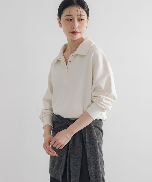 URBAN RESEARCH(アーバンリサーチ)の「シャツカラースウェット(スウェット・レディース・OFF/GRAY/NAVY・FREE)」の1枚目の写真