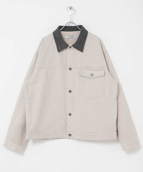 URBAN RESEARCH Sonny Label（アーバンリサーチサニーレーベル）の「ウォッシュドツイル襟切替ジャケット（ブルゾン・メンズ・アイボリー/ベージュ/チャコール・M/L）」の16枚目の写真