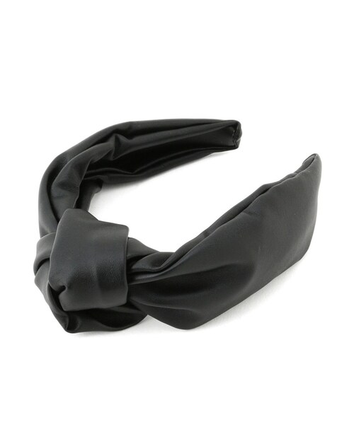 ADAM ET ROPE'（アダムエロペ）の「【MARZOLINE MILANO】Knot Eco Leather Headband（カチューシャ・レディース・ホワイト/ブラック・M）」の2枚目の写真