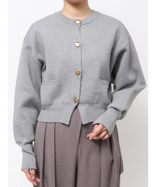 LAGUNAMOON（ラグナムーン）の「フォルムニットカーディガン（カーディガン/ボレロ・レディース・ライトグレー/ピンク/ネイビー・F）」の2枚目の写真