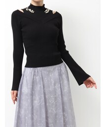 MERCURYDUO | パール付きスリットスリーブニット(ニット/セーター)